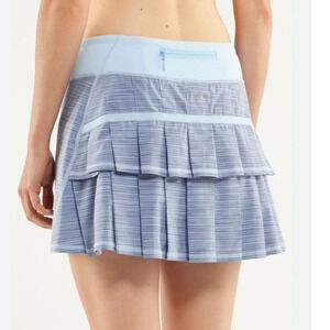 Lululemon Run Pace Setter Tall  Skirt Twisted Stripe Caspian Blue Caspian Blue